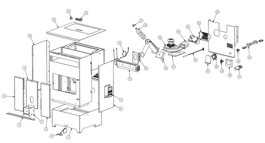 Repair Parts 1 Diagram and Parts List for VG60  US Stove Company Heating Stove